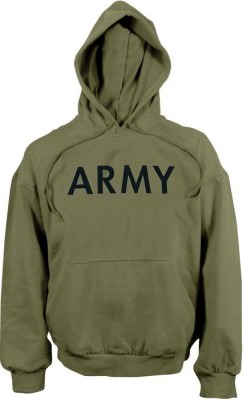 Тренировочная оливковая армейская толстовка с капюшоном Rothco Pullover Sweatshirt Olive Drab w/ ARMY 9172, фото