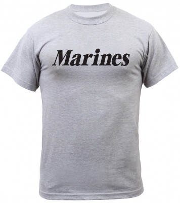 Тренировочная лицензионная футболка Морской Пехоты США серая Rothco Physical Training T-Shirt "Marines" Grey 6032, фото