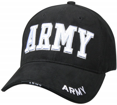 Бейсболка черная с надписью «ARMY» Rothco Deluxe Army Embroidered Low Profile Insignia Cap 9385, фото