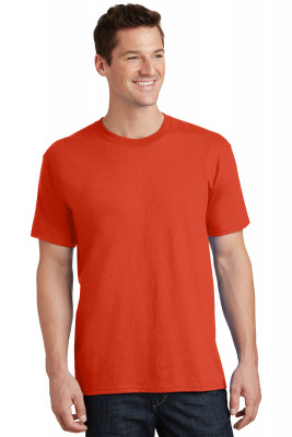 Оранжевая мужская американская хлопковая футболка Port & Company Core Cotton Tee PC54 Orange, фото