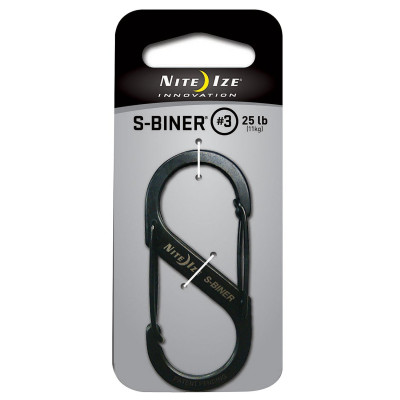 Карабин S-образный Nite Ize® S-Biner Size #3 Load Limit 25 lbs (11kg) Black 403, фото