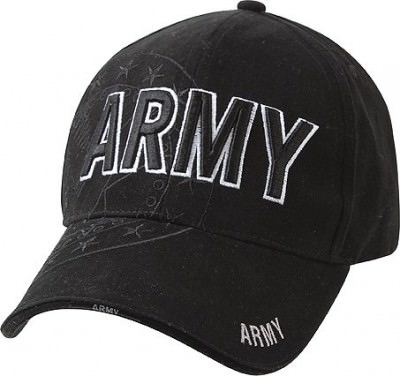 Бейсболка с черной вышитой надписью «ARMY»  Rothco Deluxe Low Pro Shadow Cap / Army Eagle 9899, фото