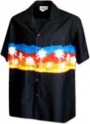 Pacific Legend Men's Border Hawaiian Shirts - 440-3910 Black