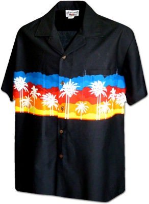 Гавайская рубашка Pacific Legend Men's Border Hawaiian Shirts - 440-3910 Black, фото