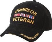 Бейсболка Rothco Deluxe Baseball Cap - Black (Afghanistan Veteran Ribbons) - 9499