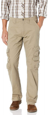 Карго брюки хаки просторного кроя Wrangler Authentics Premium Relaxed Straight Twill Cargo Pant British Khaki ZM6BLBH, фото