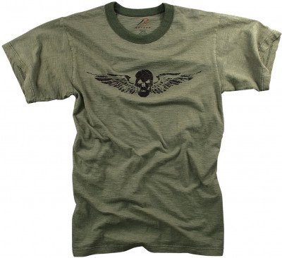 Футболка Rothco Vintage Skull & Wing Slub T-Shirt 8173, фото