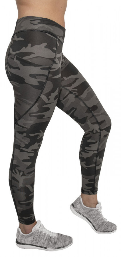 Rothco Workout Camo Leggings With Pockets Black Camo 4890