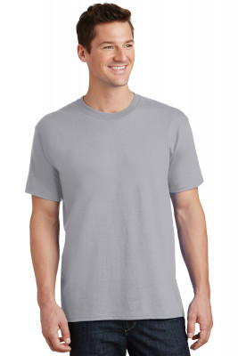 Серебряная мужская американская хлопковая футболка Port & Company Core Cotton Tee PC54 Silver, фото
