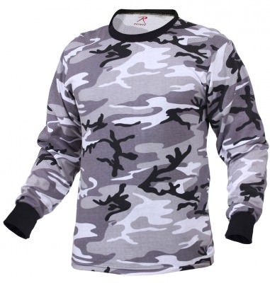 Футболка с длинным рукавом городской серый камуфляж Rothco Long Sleeve T-Shirt City Camo 67790, фото