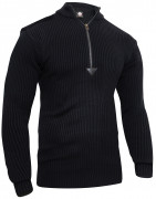 Rothco Quarter Zip Acrylic Commando Sweater Black 3390