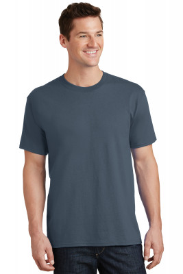 Мужская американская хлопковая футболка в цвете синий стальной Port & Company Core Cotton Tee PC54 Steel Blue, фото