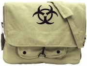Rothco Vintage Canvas Paratrooper Bag w/ Bio-Hazard Symbol Khaki 9139