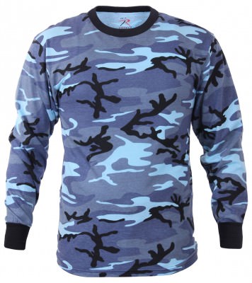 Футболка с длинным рукавом городской голубой камуфляж Rothco Long Sleeve T-Shirt Sky Blue Camo 67770, фото