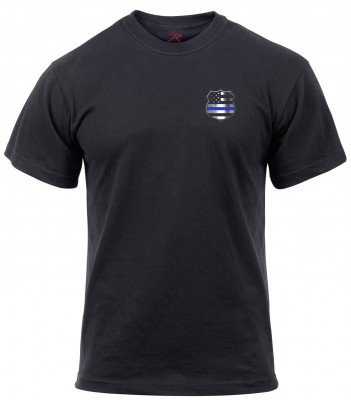 Rothco Thin Blue Line Shield Athletic Fit T-Shirt 2937, фото
