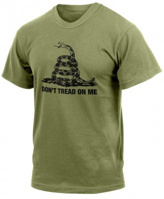 Футболка оливковая с Гадсденовским флагом Rothco Rothco Don't Tread On Me Vintage T-Shirt Olive Drab 67707, фото