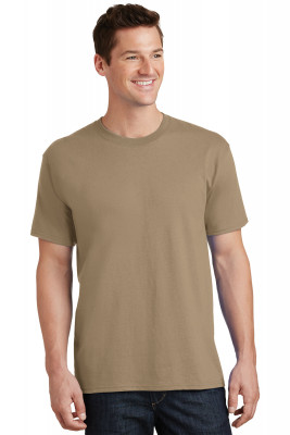 Песочная мужская американская хлопковая футболка Port & Company Core Cotton Tee PC54 Sand, фото
