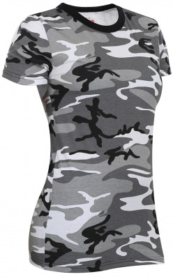 Женская футболка городской серый камуфляж​ Rothco Womens Long Length T-Shirt City Camo 5759, фото
