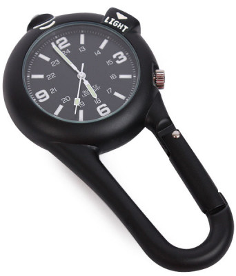 Часы-карабин c фонариком Rothco Clip Watch w/ LED Light Black 4500, фото