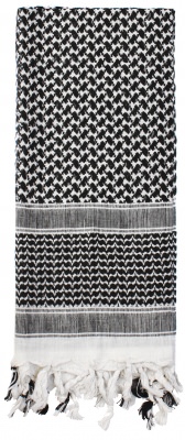 Арафатка белая с черным рисунком Rothco Shemagh Tactical Desert Scarf Black/White 8537, фото