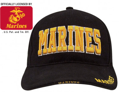 Лицензированная черная бейсболка «MARINES» Rothco Deluxe Marines Low Profile Insignia Cap Black 9437, фото