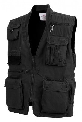 Жилет многофункциональный делюкс Rothco Deluxe Safari Outback Vest Black 7575 , фото