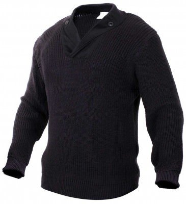Винтажный черный свитер механика Rothco WWII Vintage Mechanics Sweater Black 55349, фото