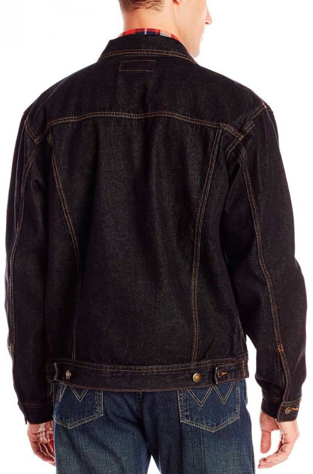Джинсовая черная куртка Wrangler Men's Rugged Wear® Unlined Denim