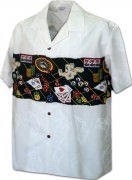 Pacific Legend Men's Border Hawaiian Shirts - 440-3862 White