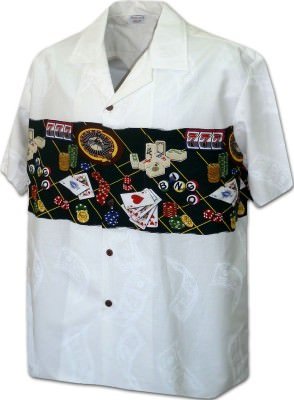 Гавайская рубашка Pacific Legend Men's Border Hawaiian Shirts - 440-3862 White, фото