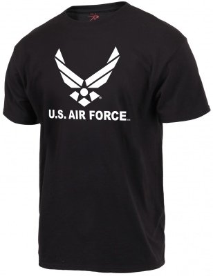 Футболка черная лицензионная с эмблемой Военно-Воздушных Сил США Rothco US Air Force Emblem T-Shirt 61620, фото