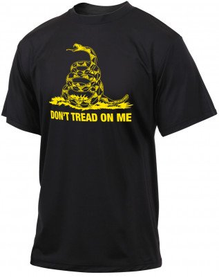 Футболка черная с Гадсденовским флагом Rothco Don't Tread On Me Vintage T-Shirt Black 61060, фото