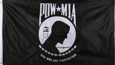 Флаг нейлоновый с эмблемой памяти о военнопленных Rothco Deluxe POW-MIA Flag (90 x 150 см) 1563, фото