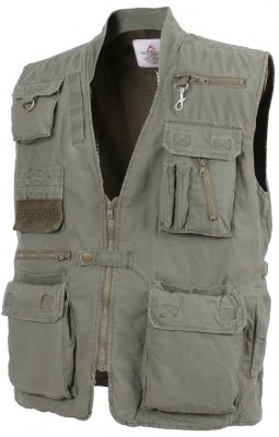 Многофункциональный туристический оливковый жилет Rothco Deluxe Safari Outback Vest Olive Drab 7580, фото