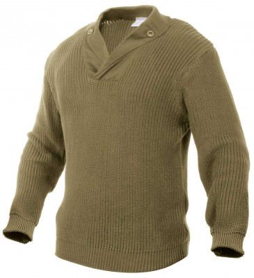 Винтажный хлопковый свитер механика хаки Rothco WWII Vintage Mechanics Sweater Khaki 5349, фото