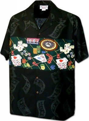 Гавайская рубашка Pacific Legend Men's Border Hawaiian Shirts - 440-3862 Black, фото