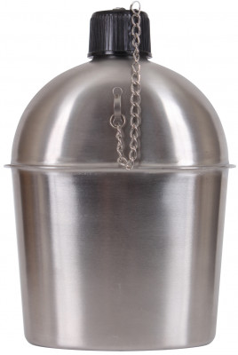 Нержавеющая фляга (объем 1230 мл) с крышкой на цепочке Rothco GI Style Stainless Steel Canteen 3512, фото
