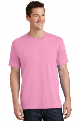 Розовая мужская американская хлопковая футболка Port & Company Core Cotton Tee PC54 Candy Pink, фото