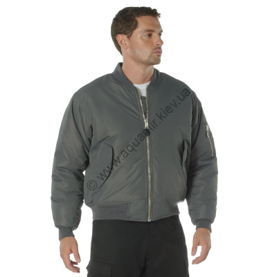 Куртка пилота серая сталь из усиленного матового нейлона Rothco Enhanced Nylon MA-1 Flight Jacket Gunmetal Grey 72890, фото