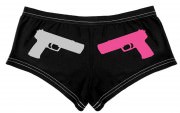 Rothco Women's Booty Shorts Black w/ "Pink Guns" - 3704