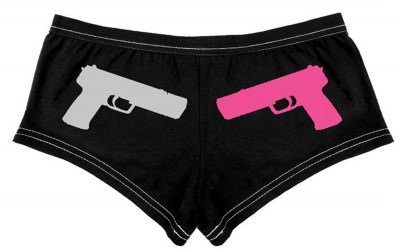 Женские трусики Rothco Women's Booty Shorts Black w/ "Pink Guns" - 3704, фото