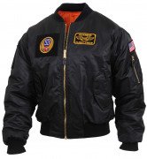 Rothco MA-1 Flight Jacket with Patches Black 7250