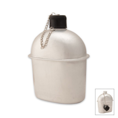 Алюминиевая военная квартовая фляга Rothco G.I. Style Aluminum Canteen 414, фото