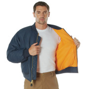 Rothco Enhanced Nylon MA-1 Flight Jacket Navy Blue 72895