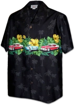 Гавайская рубашка Pacific Legend Men's Border Hawaiian Shirts - 440-3834 Black, фото
