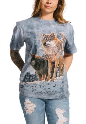 Футболка с волками The Mountain T-Shirt Wolf Couple Sunset 105938, фото