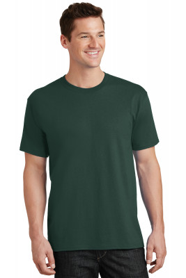 Темно-зеленая мужская американская хлопковая футболка Port & Company Core Cotton Tee PC54 Dark Green, фото