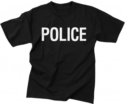 Футболка полицейская двухстороняя черная Rothco 2-Sided Police T-Shirt Black 6612, фото