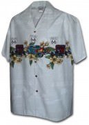 Pacific Legend Men's Border Hawaiian Shirts - 440-3804 Silver