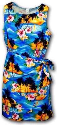 Гавайский сарафан саронг Pacific Legend Hawaiian Sarong Dress - 313-3104 Blue, фото